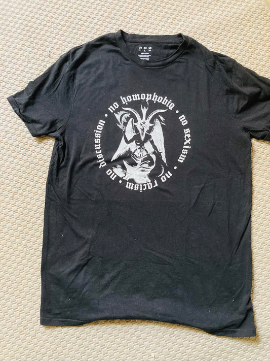 BAPHOMET NO RACISM, NO DISCUSSION SHIRT