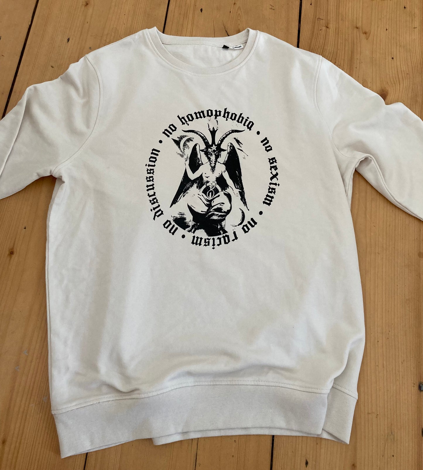 BAPHOMET NO RACISM, NO DISCUSSION CREWNECK